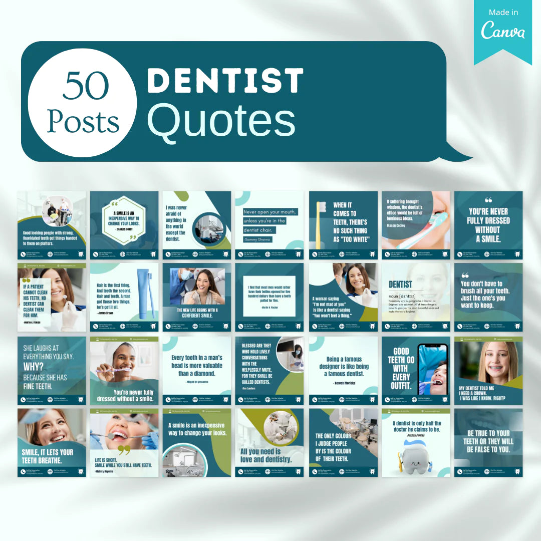 450 Editable Dentist Social Media Posts