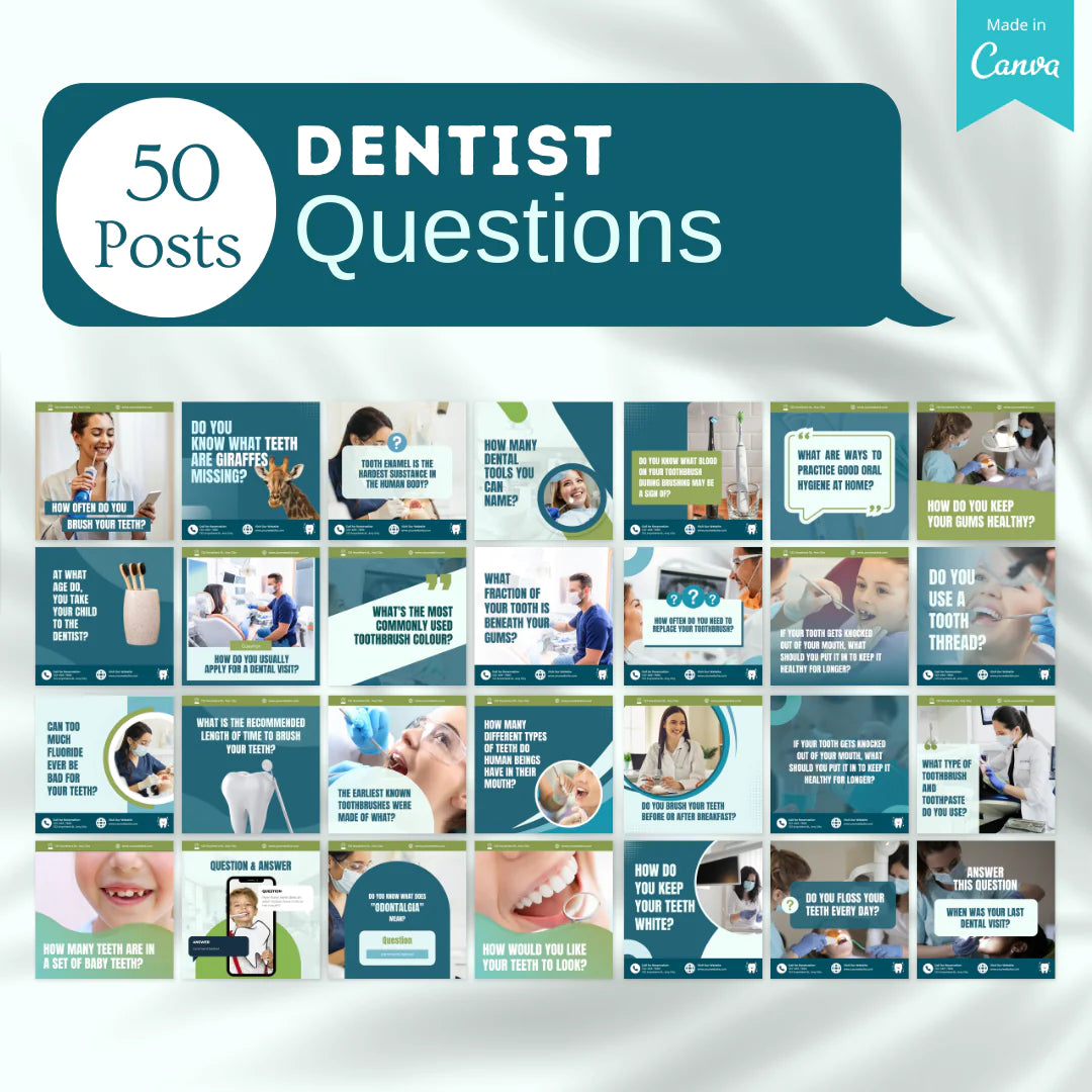 450 Editable Dentist Social Media Posts