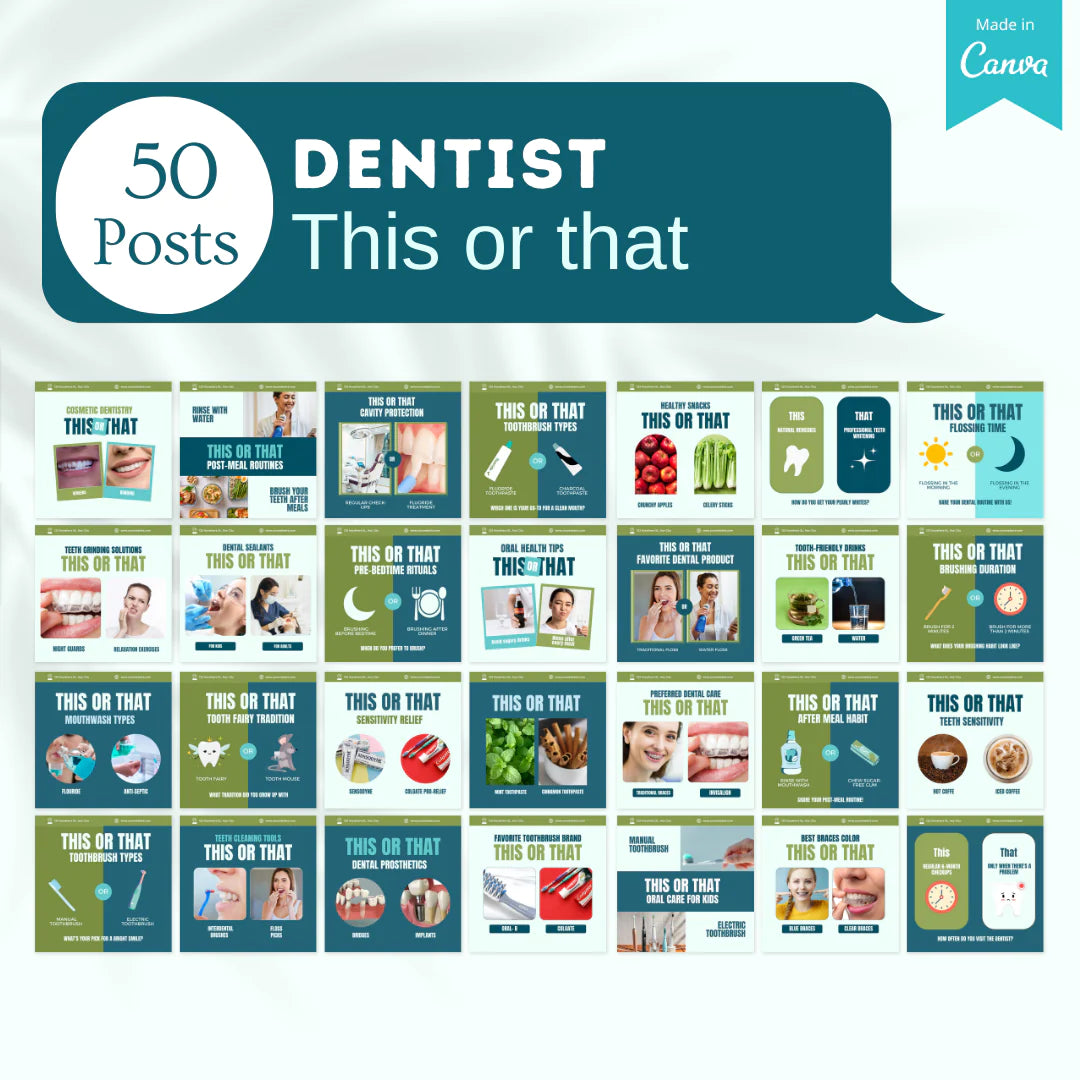 450 Editable Dentist Social Media Posts