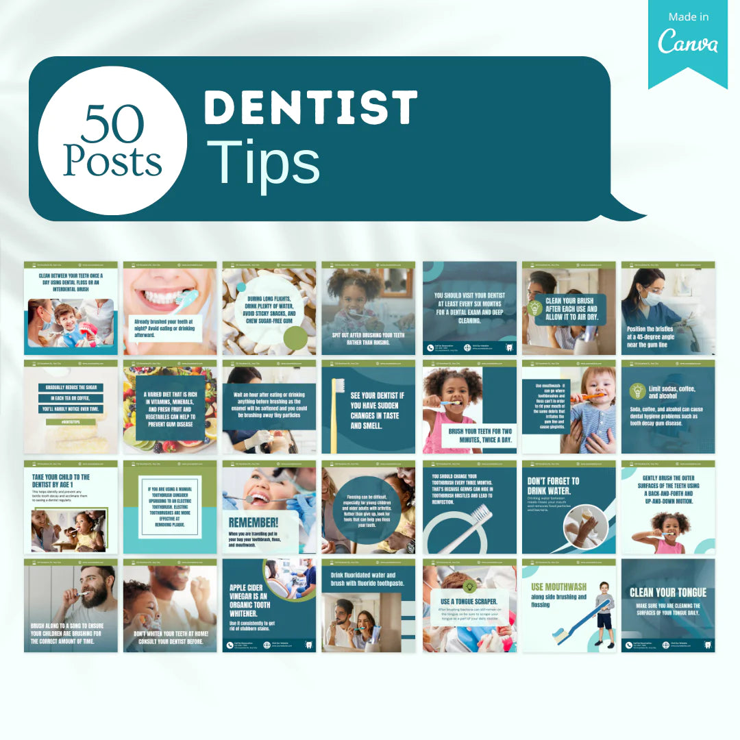 450 Editable Dentist Social Media Posts