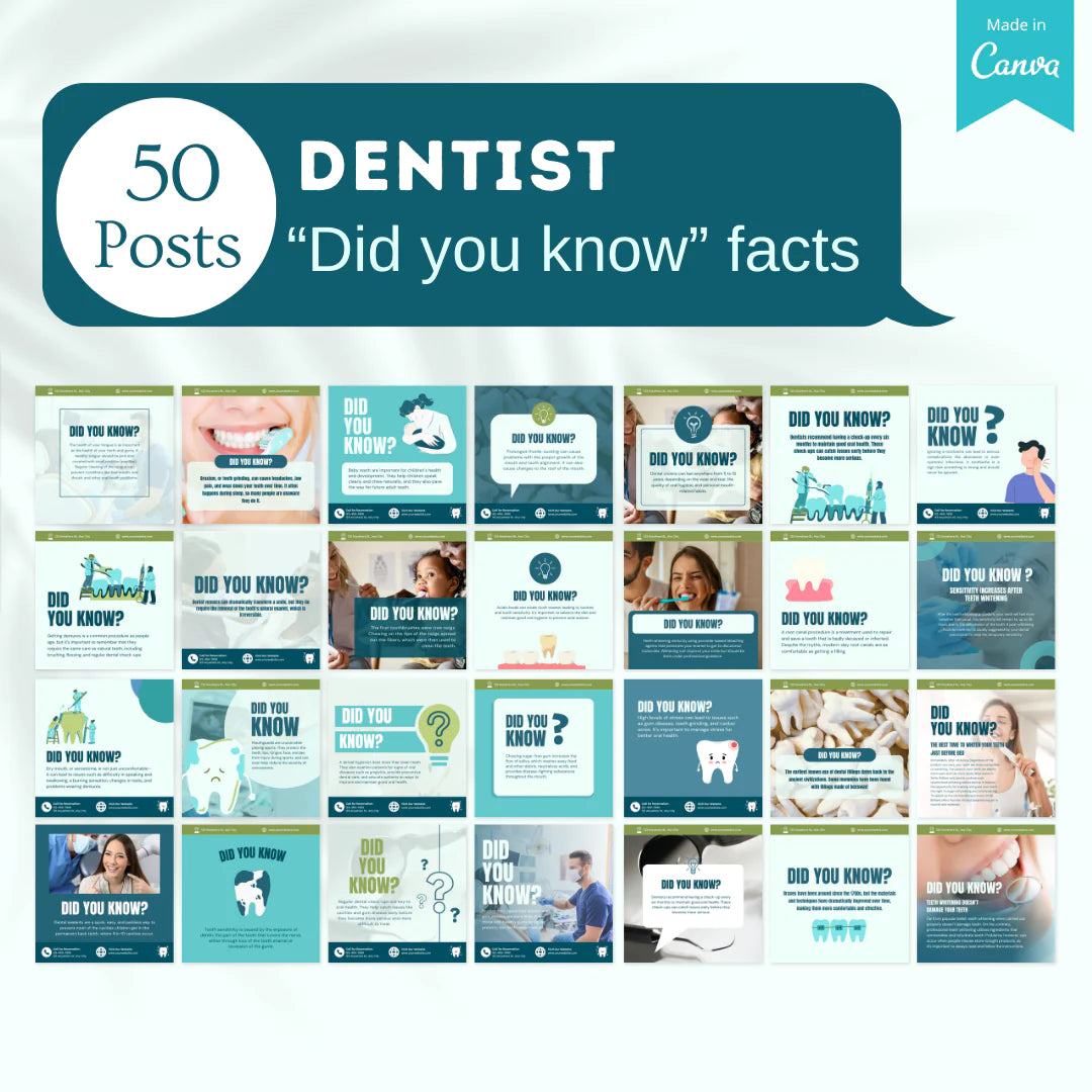 450 Editable Dentist Social Media Posts